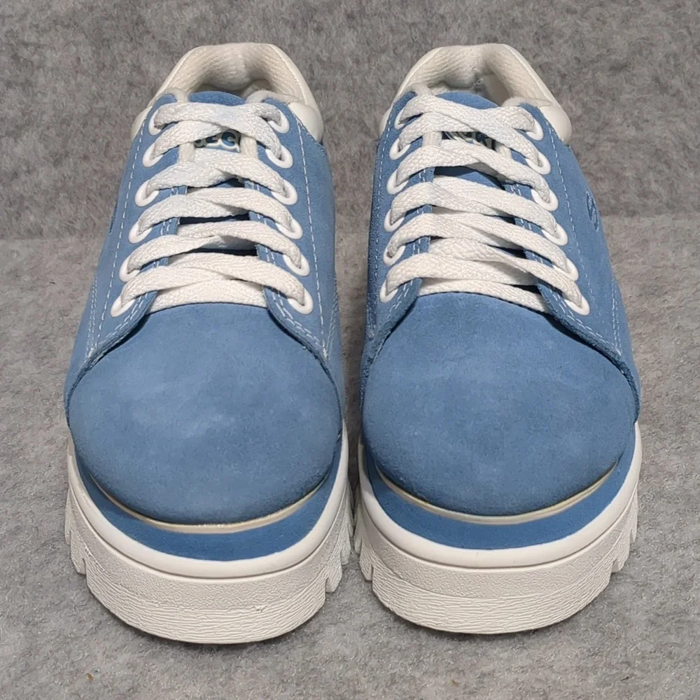 Vintage Sketchers Baby Blue Suede Platform Women's Shoes Size 5.5